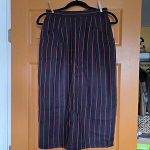 Vintage Christian Dior Black Skirt with Red Pinstripes